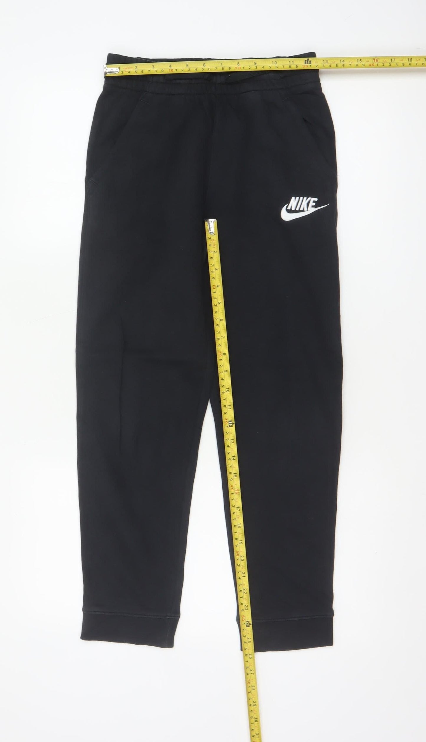 Nike Boys Black Size 158 Jogger Sweatpants Fleece Logo Pockets
