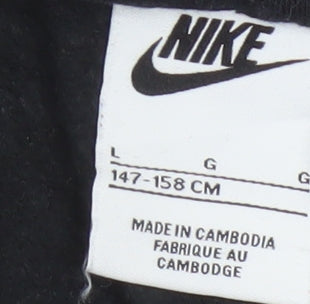Nike Boys Black Size 158 Jogger Sweatpants Fleece Logo Pockets