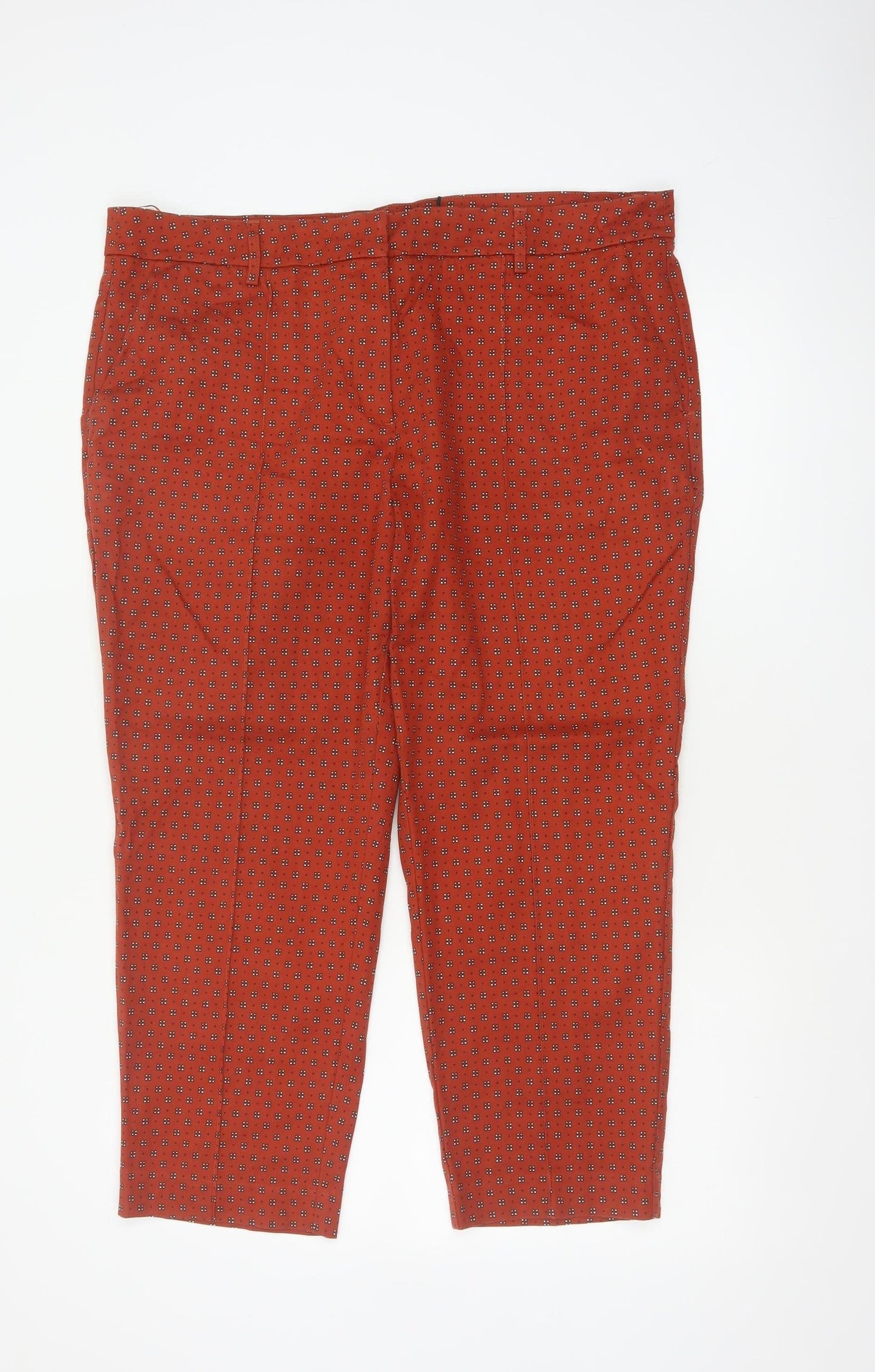Next Tailoring Women’s Orange Geometric UK 18 Tapered Trousers