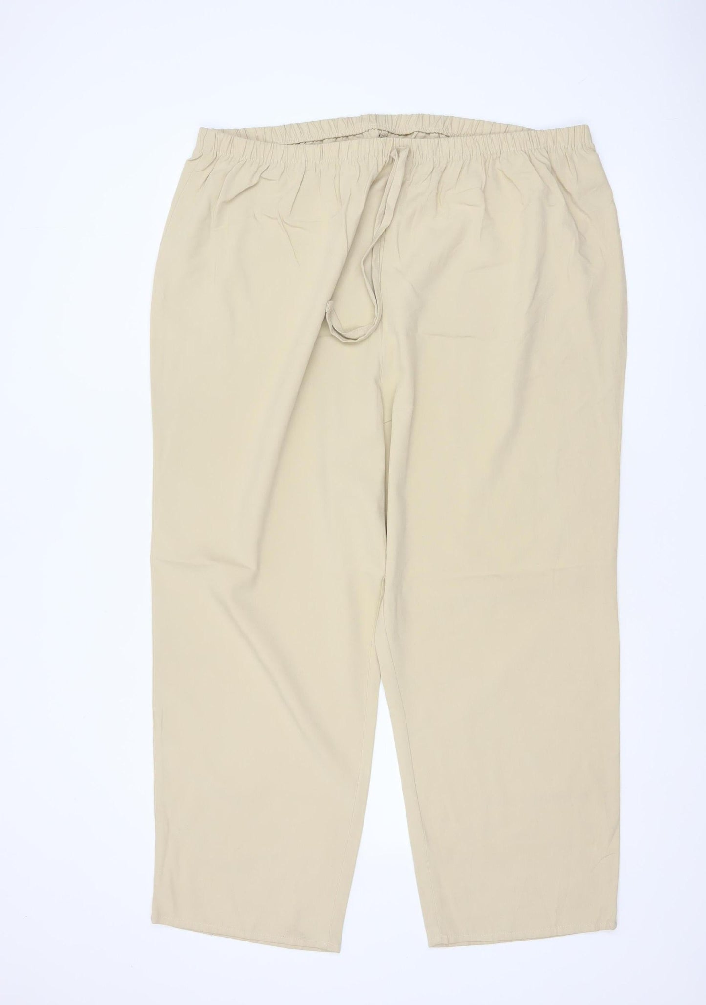 Essence Women’s Beige Size 24 Tapered Drawstring Trousers