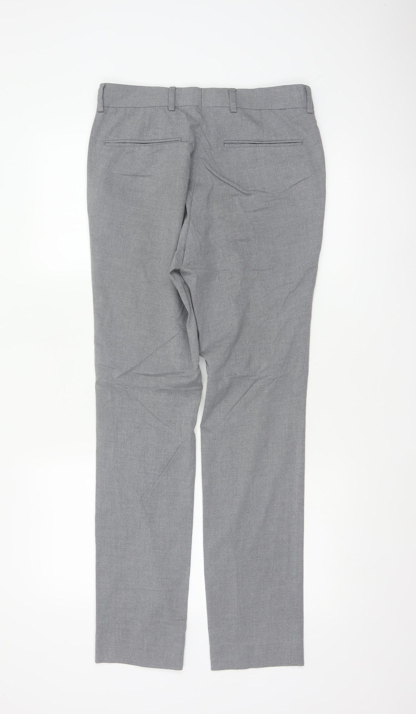 New Look Men’s Grey 30R Skinny Fit Dress Trousers Smart Formal