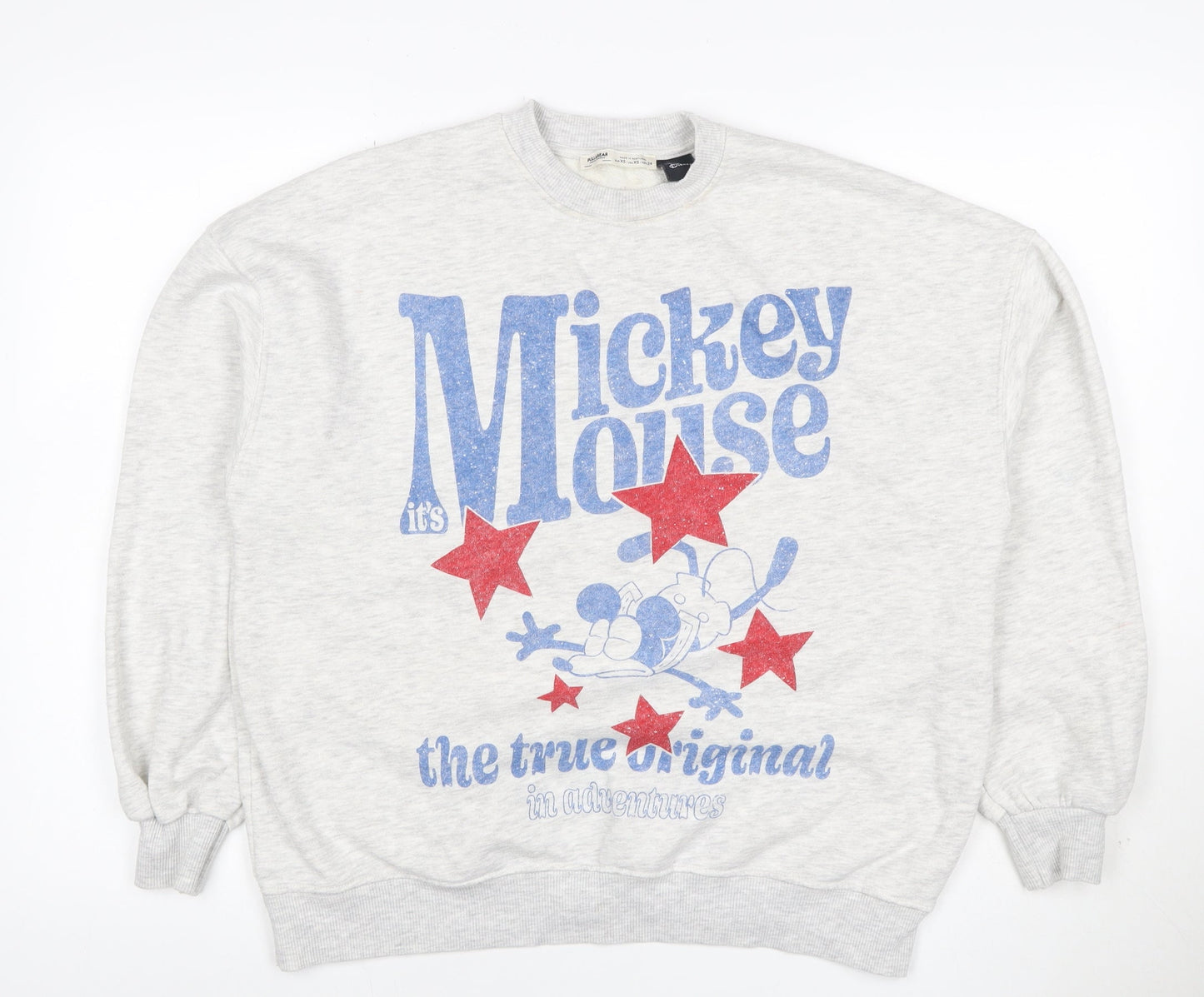 Pull&Bear Women’s Grey XS Mickey Mouse Disney Graphic Sweatshirt