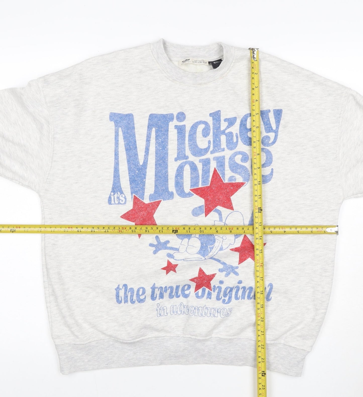 Pull&Bear Women’s Grey XS Mickey Mouse Disney Graphic Sweatshirt
