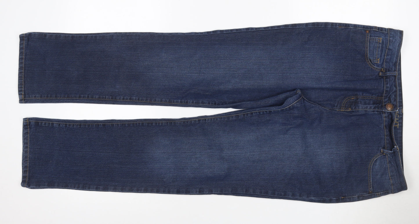 George Women’s Blue UK 14 Straight Mid Rise Stretch Jeans
