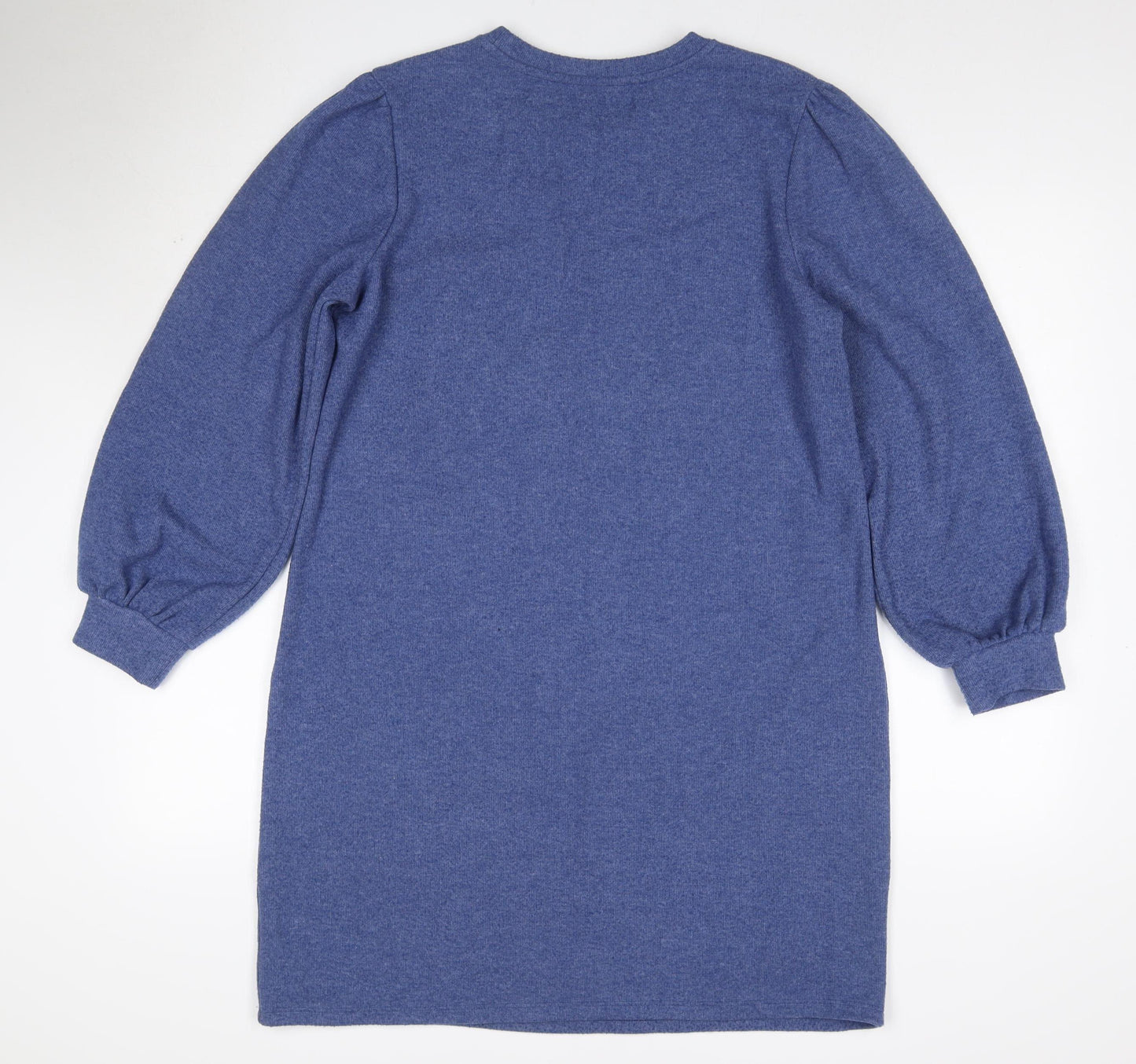 White Stuff Women Blue UK 14 Jumper Dress Puff Sleeves Pockets