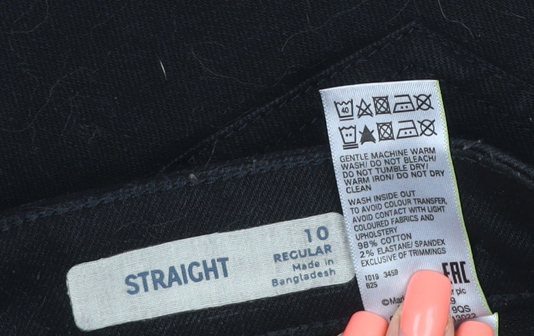 Matalan Women’s Black Size 10 Regular Straight Stretch Jeans