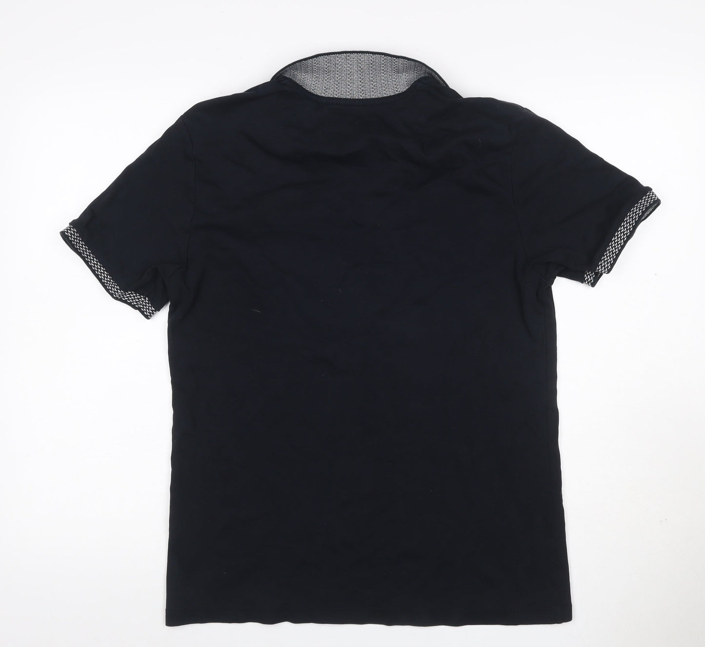 Next Men’s Black M Regular Fit Short Sleeve Collared Polo T-Shirt Cotton
