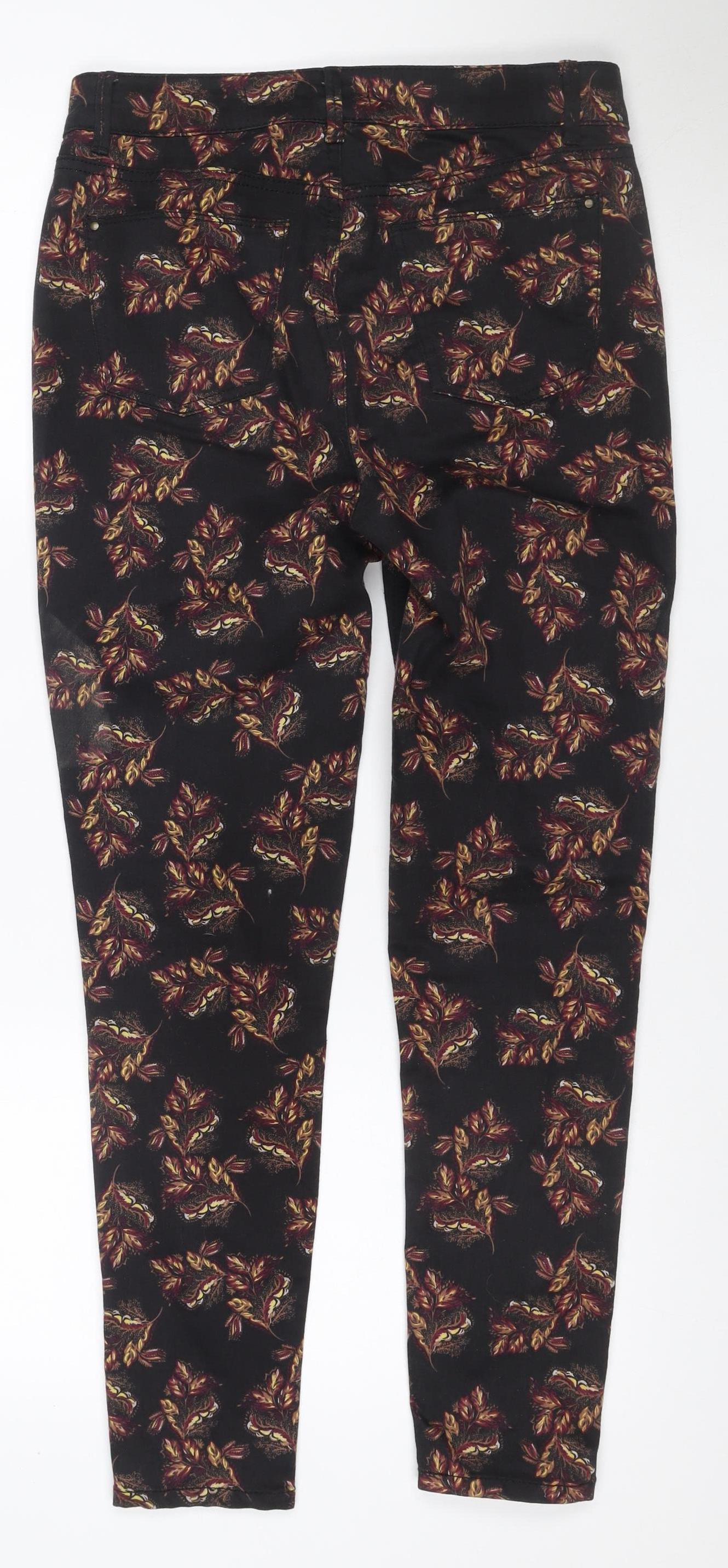 TU Women’s Black Floral Skinny Jeans Size 10 Slim Petite Stretch