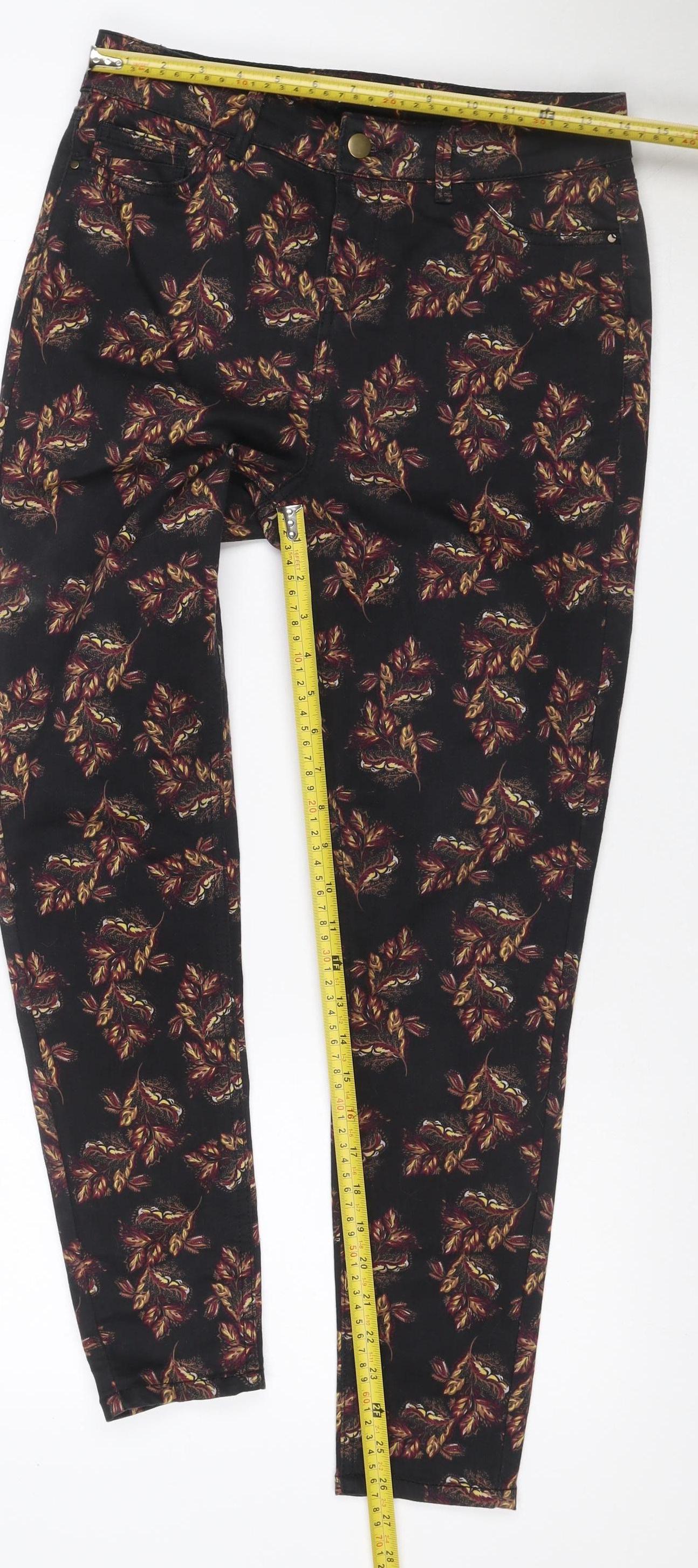 TU Women’s Black Floral Skinny Jeans Size 10 Slim Petite Stretch