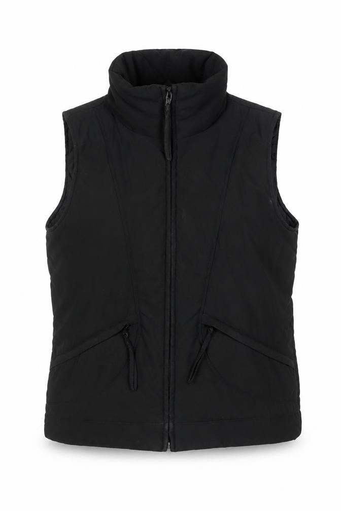 Front view of Dorothy Perkins Women Black, size 8, Padded Zip Puffer Waistcoat