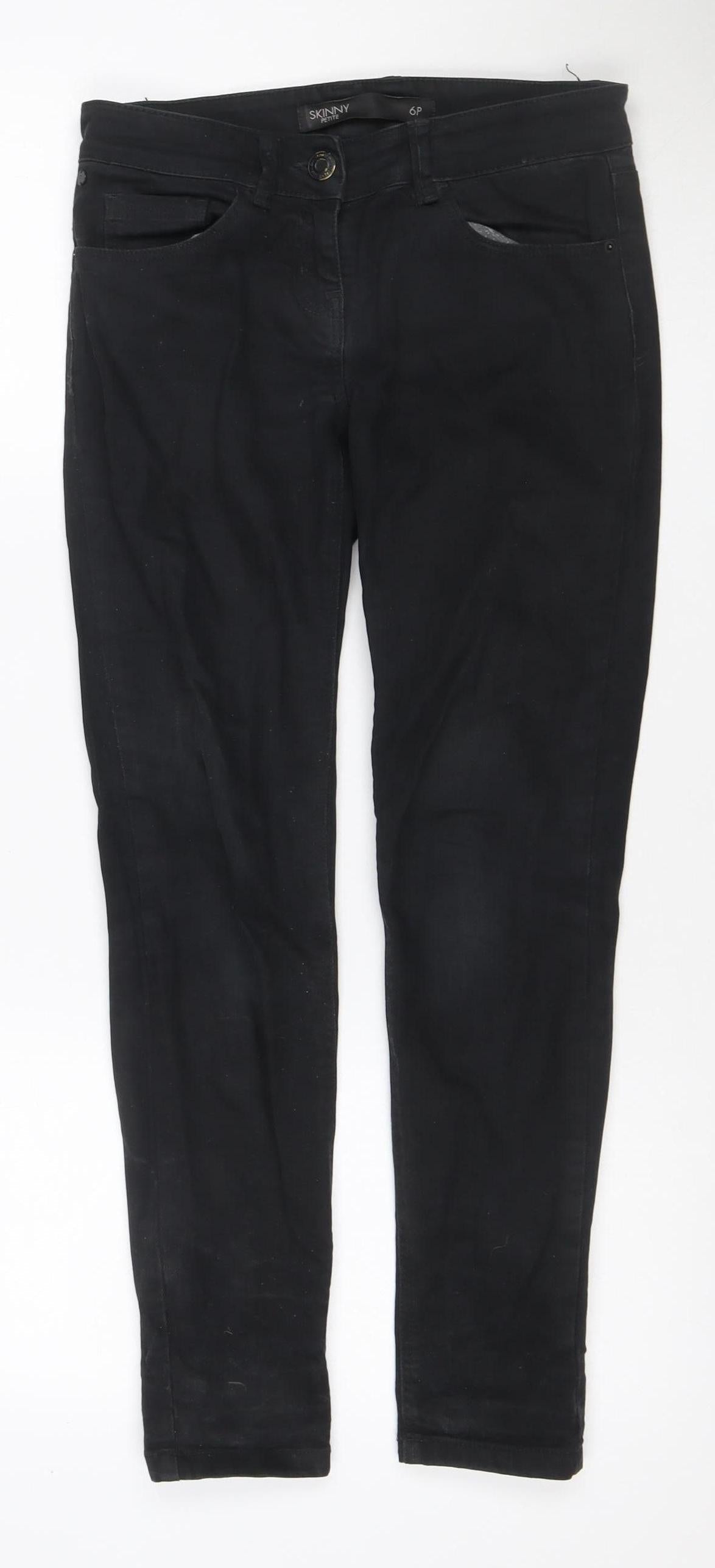 Next Women’s Black Skinny Petite Jeans UK 6 Stretch Denim