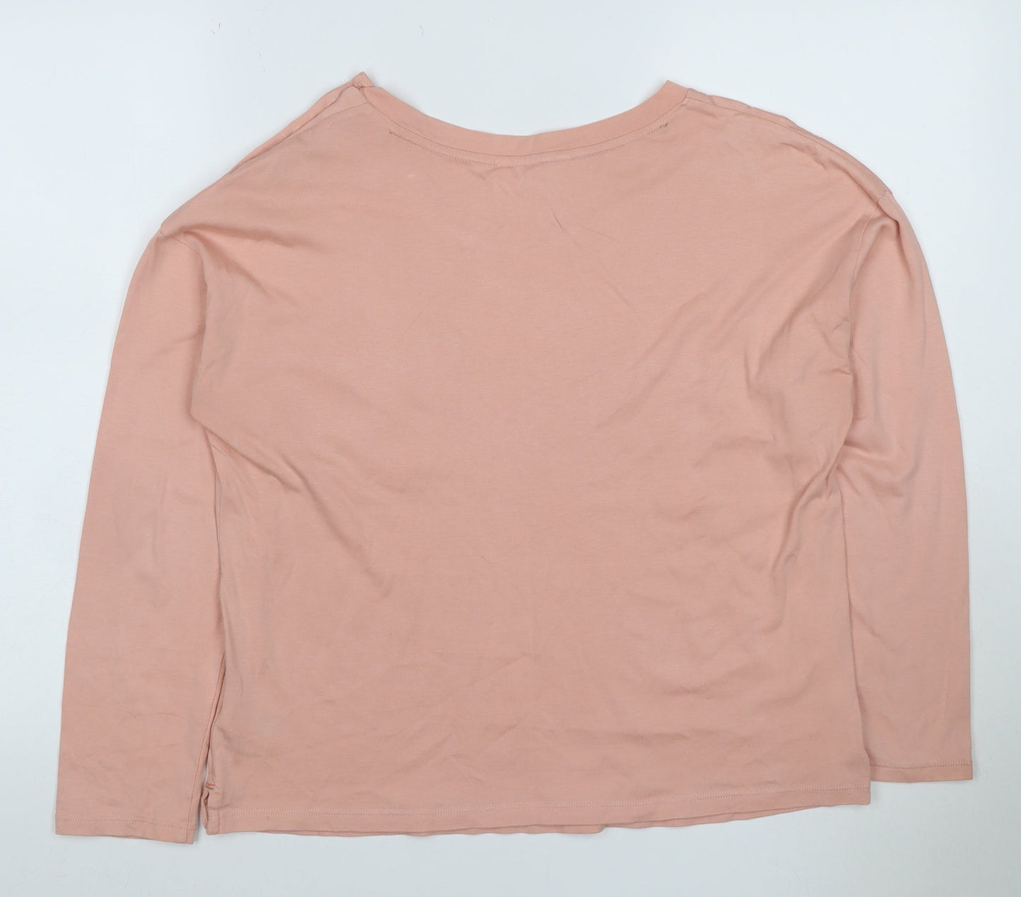 White Stuff Women’s Pink UK 12 Basic Jersey Long Sleeve Pocket T-Shirt