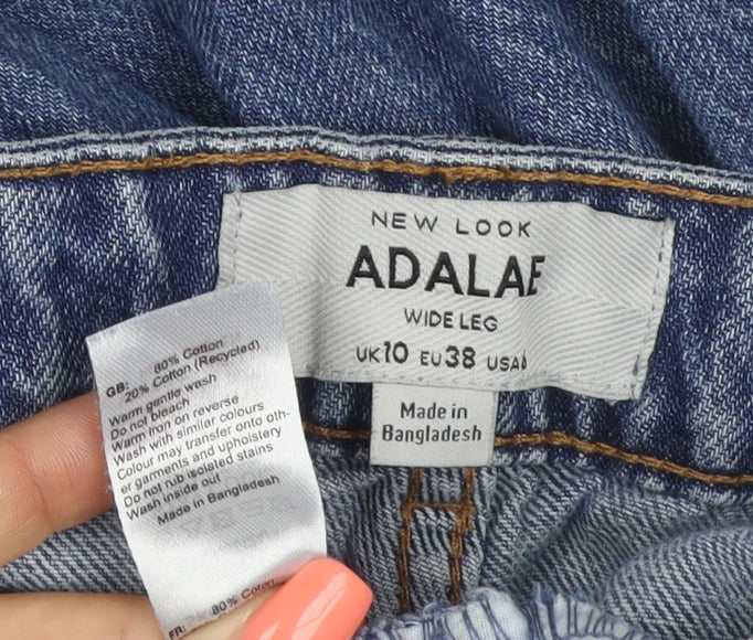 New Look Women’s Blue UK 10 Adalaf Wide-Leg Denim Jeans