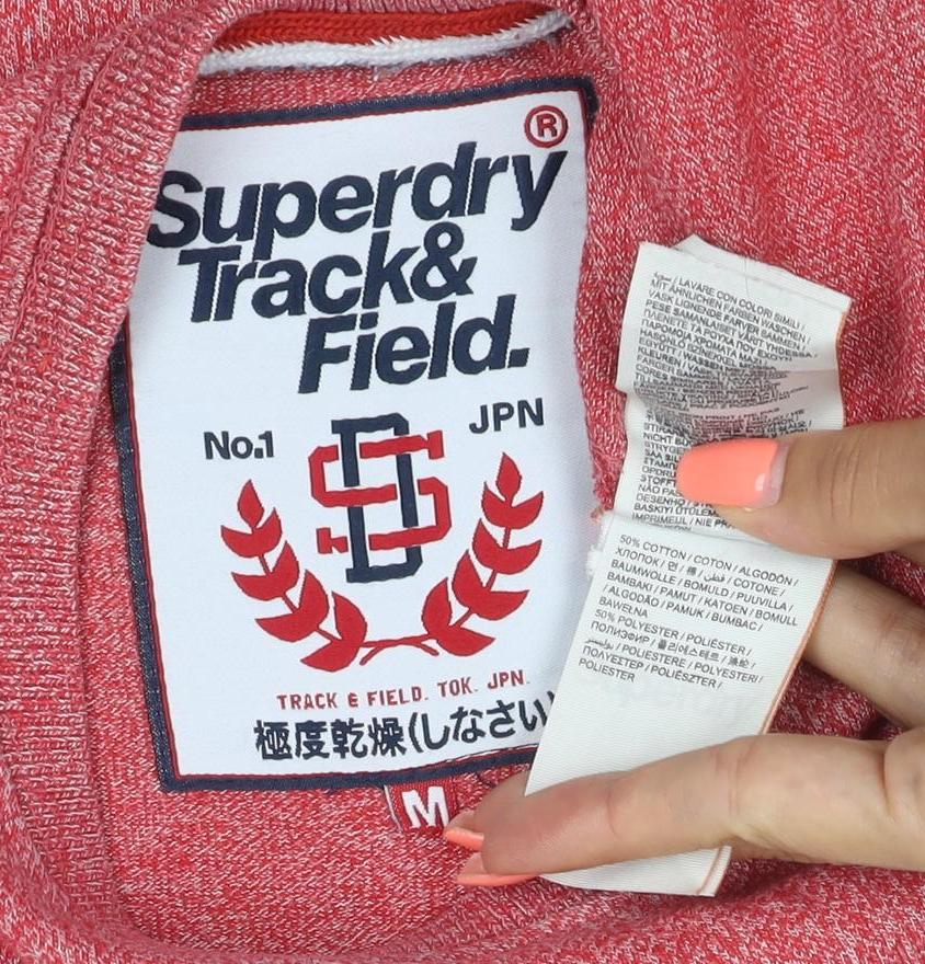 Superdry Men’s Red M Track & Field Graphic Print Crew Neck T-Shirt