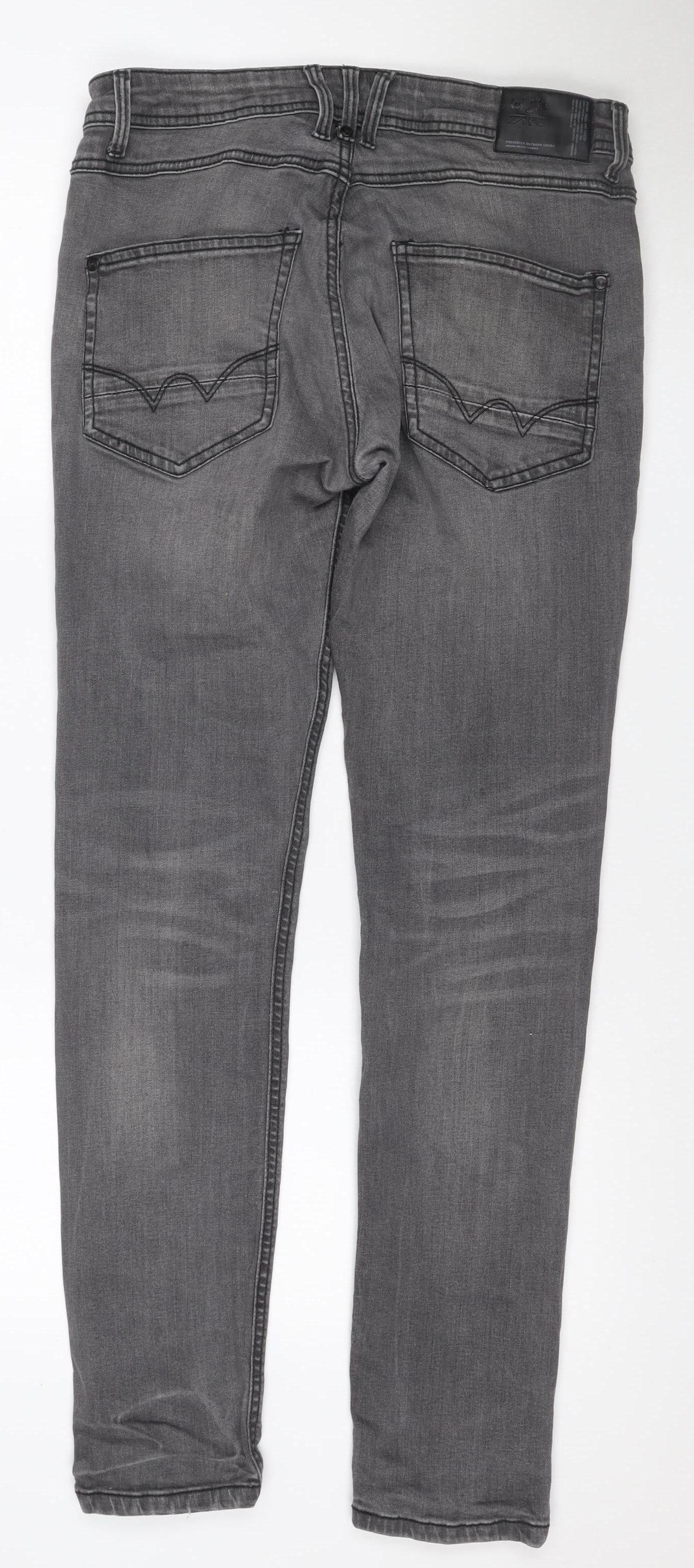Duck and Cover Men’s Grey 32 Regular Straight Stretch Jeans
