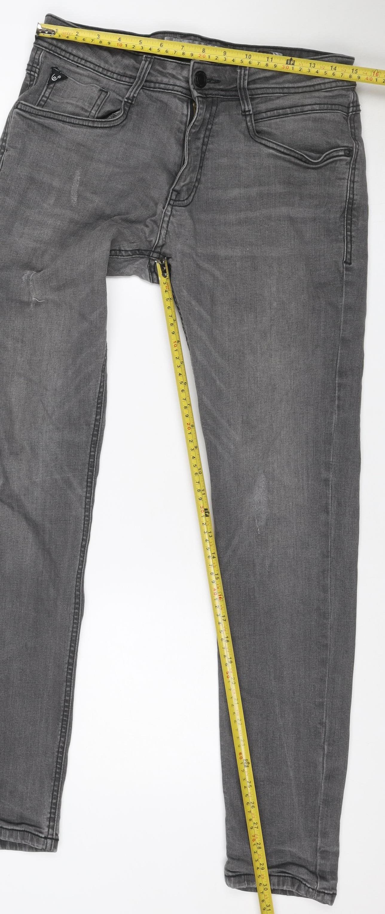 Duck and Cover Men’s Grey 32 Regular Straight Stretch Jeans