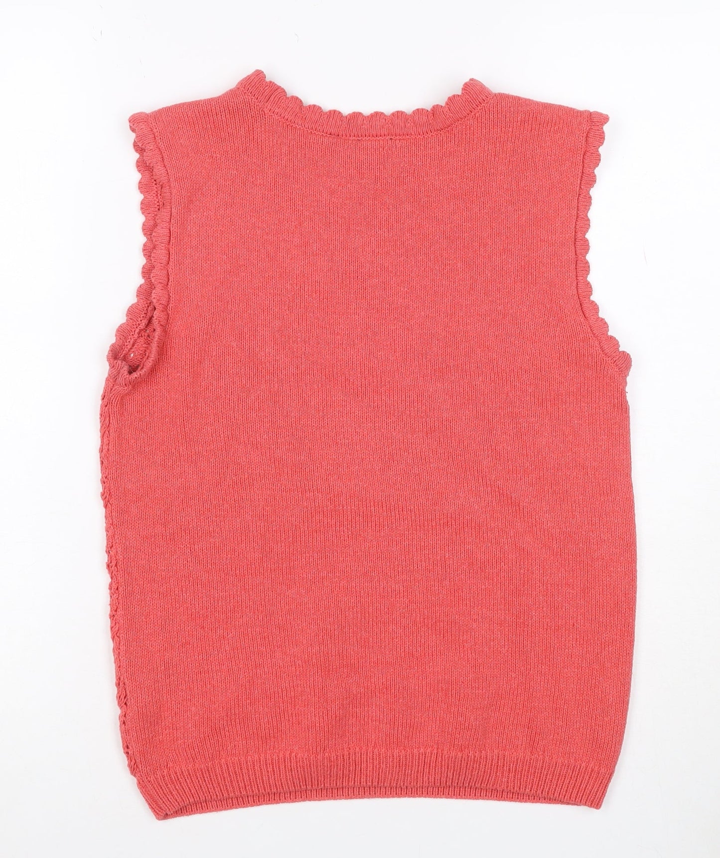 Lipsy Women Pink UK 8 Ruffle Knit Sleeveless Camisole Tank Top