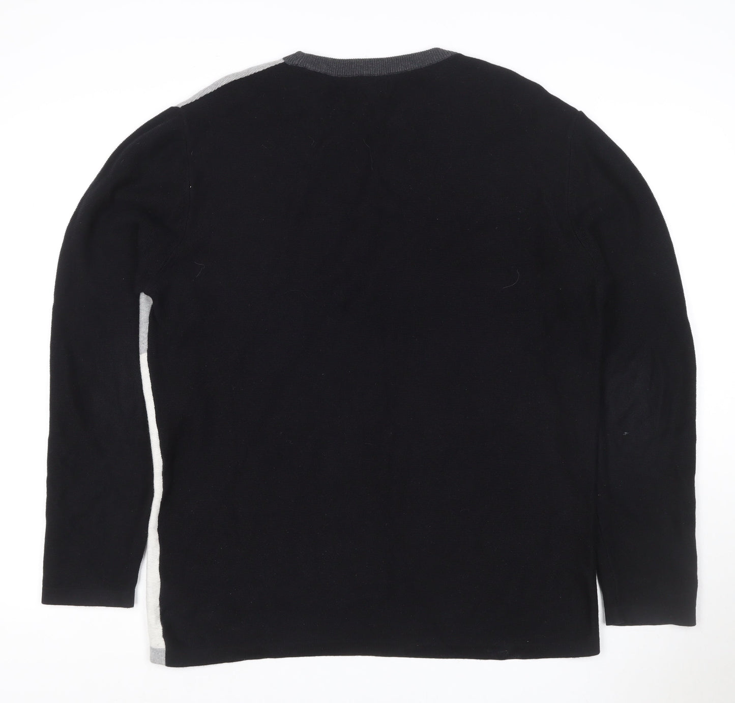Next Men’s Multicoloured L Colour Block Crew Neck Viscose Knit Jumper