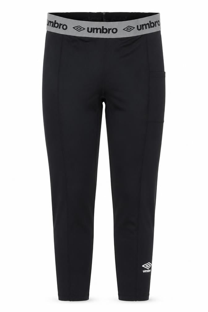 Umbro Women's Black Grey Logo Leggings Size M Gym Training Stretch