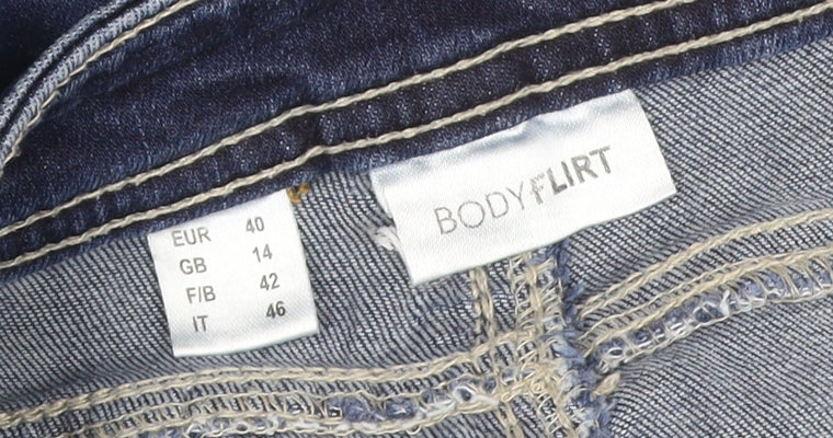 Bodyflirt Women’s Blue UK 14 Slim Stretch Bootcut Denim Jeans