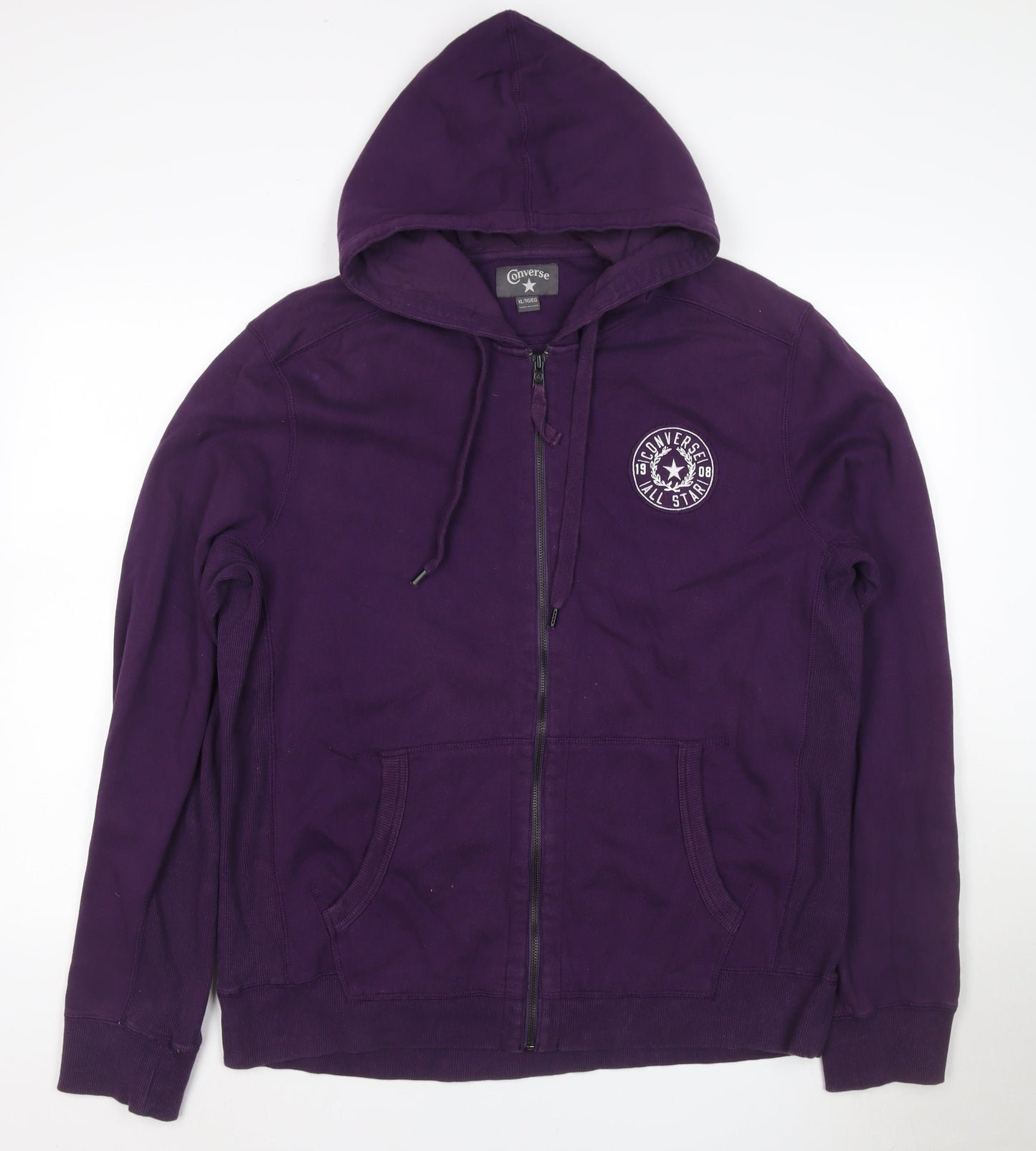 Converse Men’s Purple XL Full Zip Hoodie New York Graphic Logo Pockets