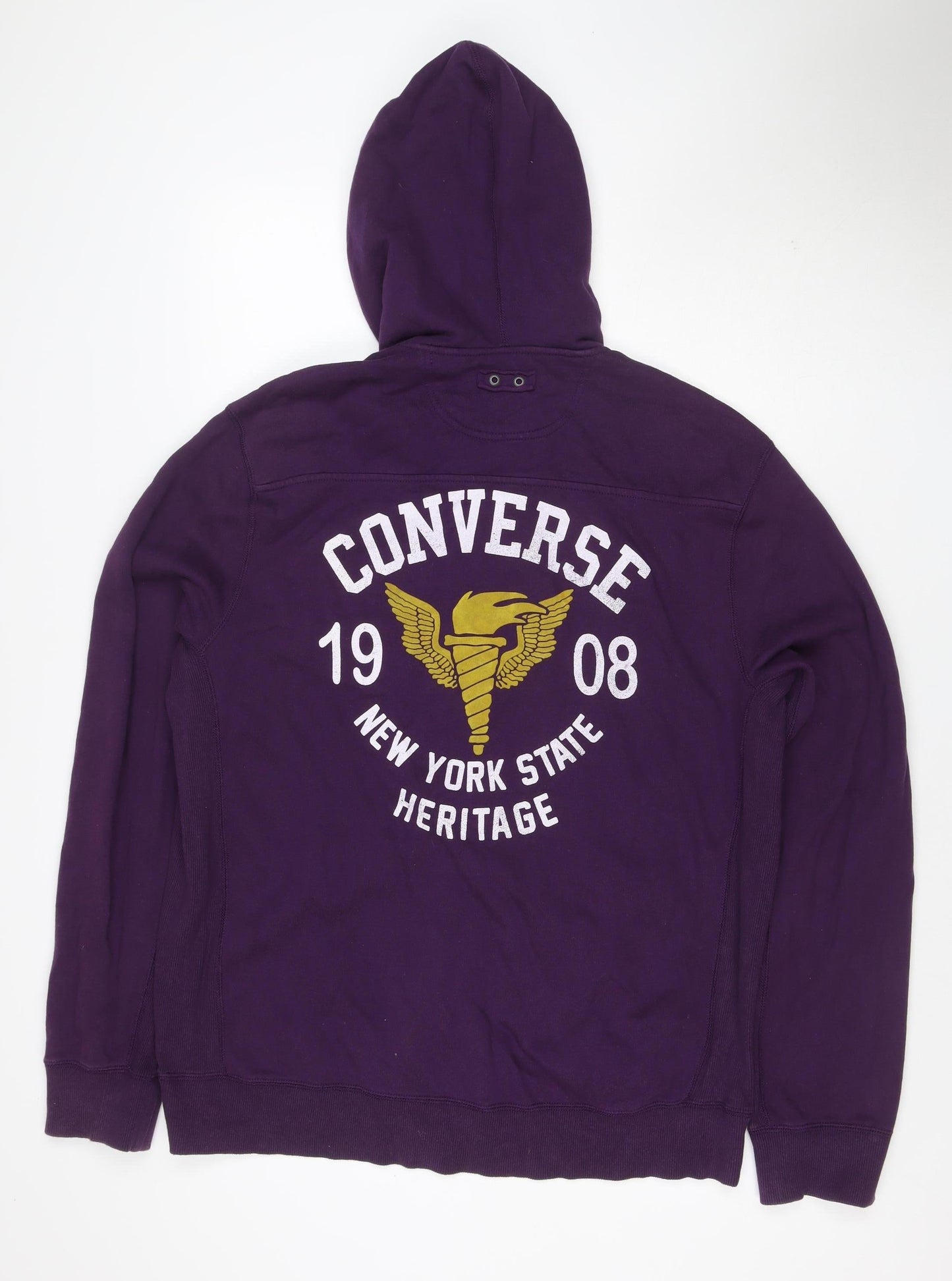 Converse Men’s Purple XL Full Zip Hoodie New York Graphic Logo Pockets