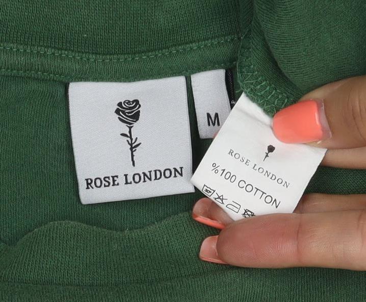 Rose London Men's Green M Graphic Logo Cotton Crew Neck T-Shirt