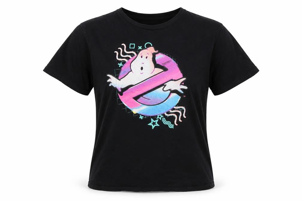 Ghostbusters Womens Black M Retro Logo Graphic Cotton T-Shirt