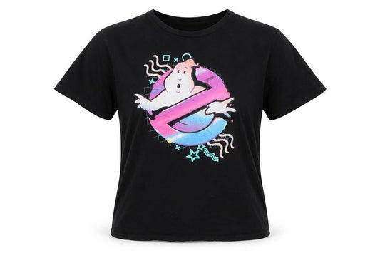 Ghostbusters Unisex Black M Retro Logo Graphic Cotton T-Shirt