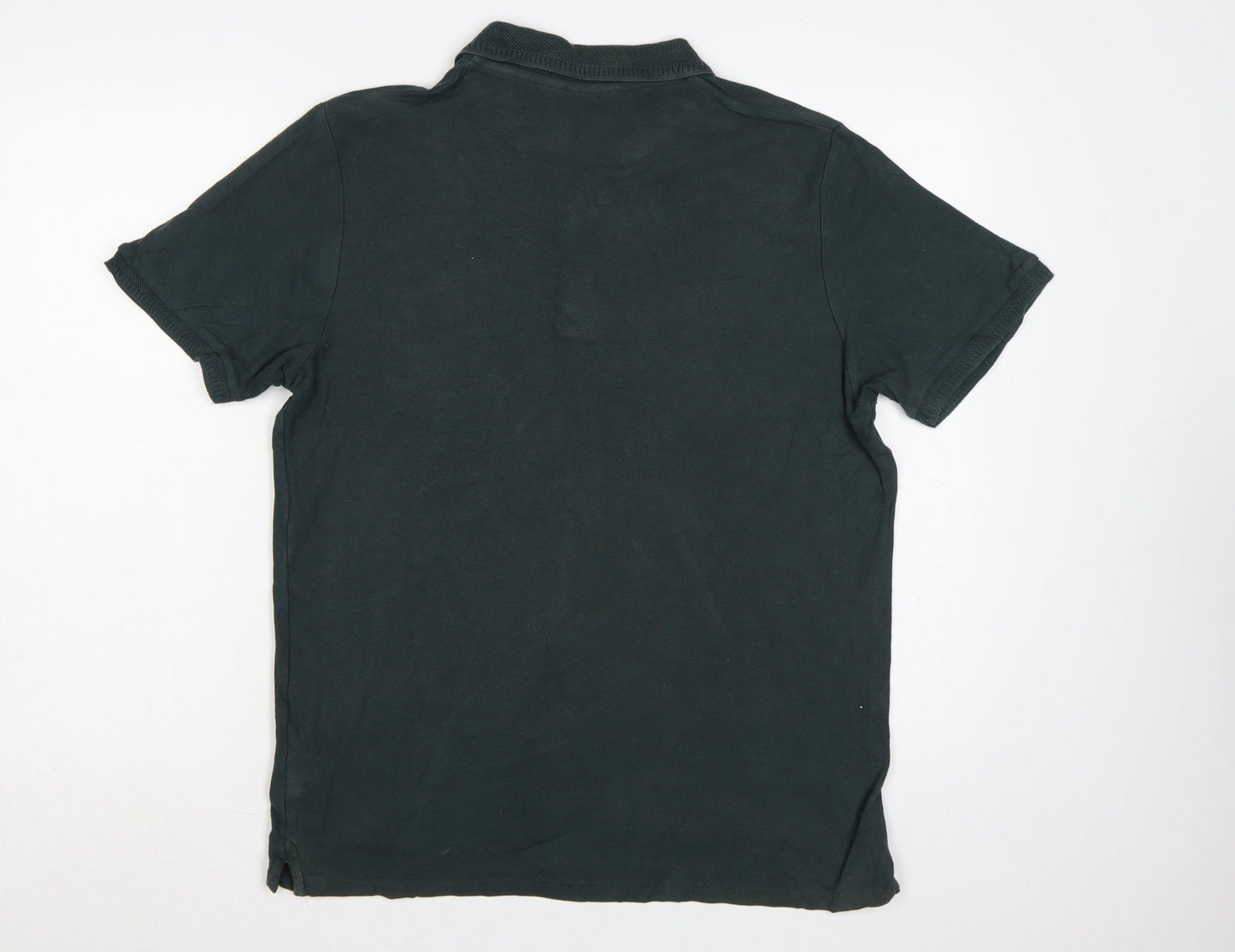Ben Sherman Men's Dark Green L Cotton Short Sleeve Pocket Polo Shirt