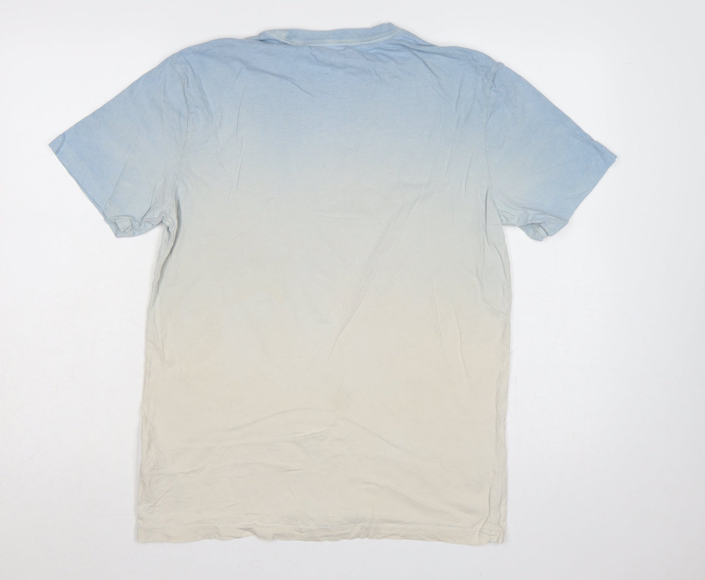 American Eagle Men’s S Blue Cream College Logo Graphic T-Shirt