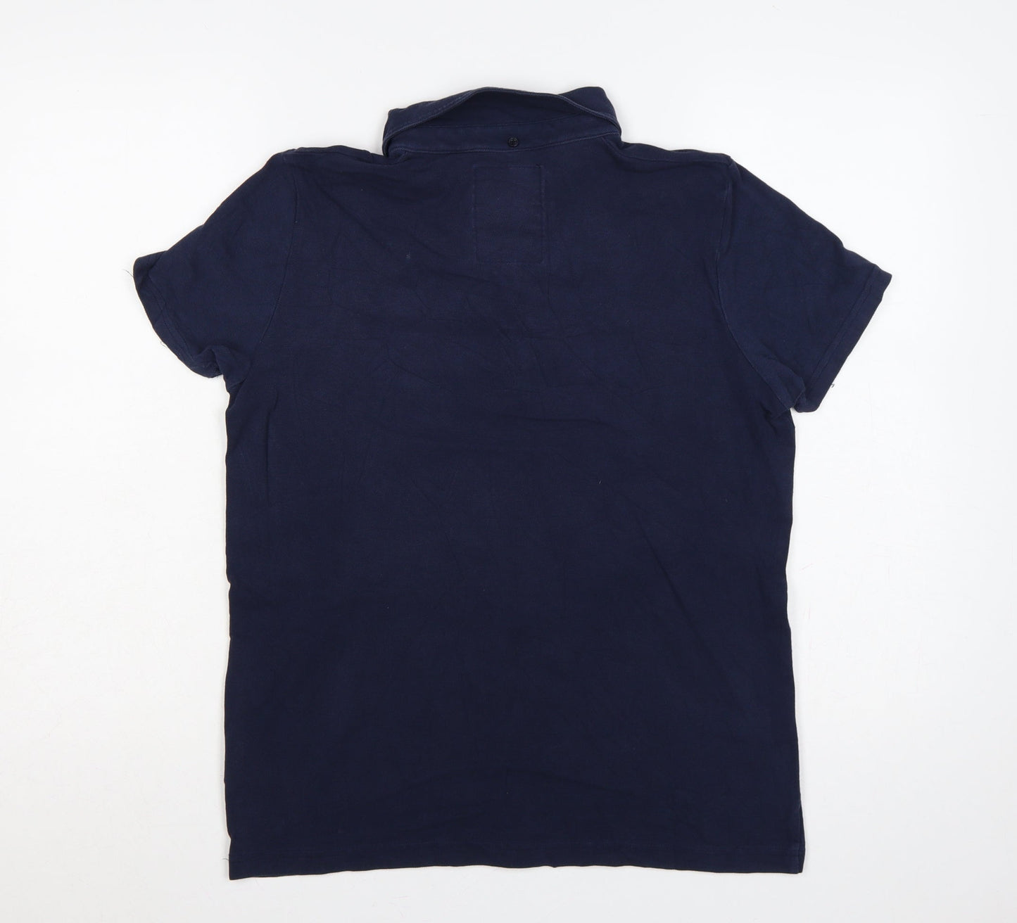 Leeds United FC Men’s Blue Cotton Polo Shirt M Short Sleeve Logo