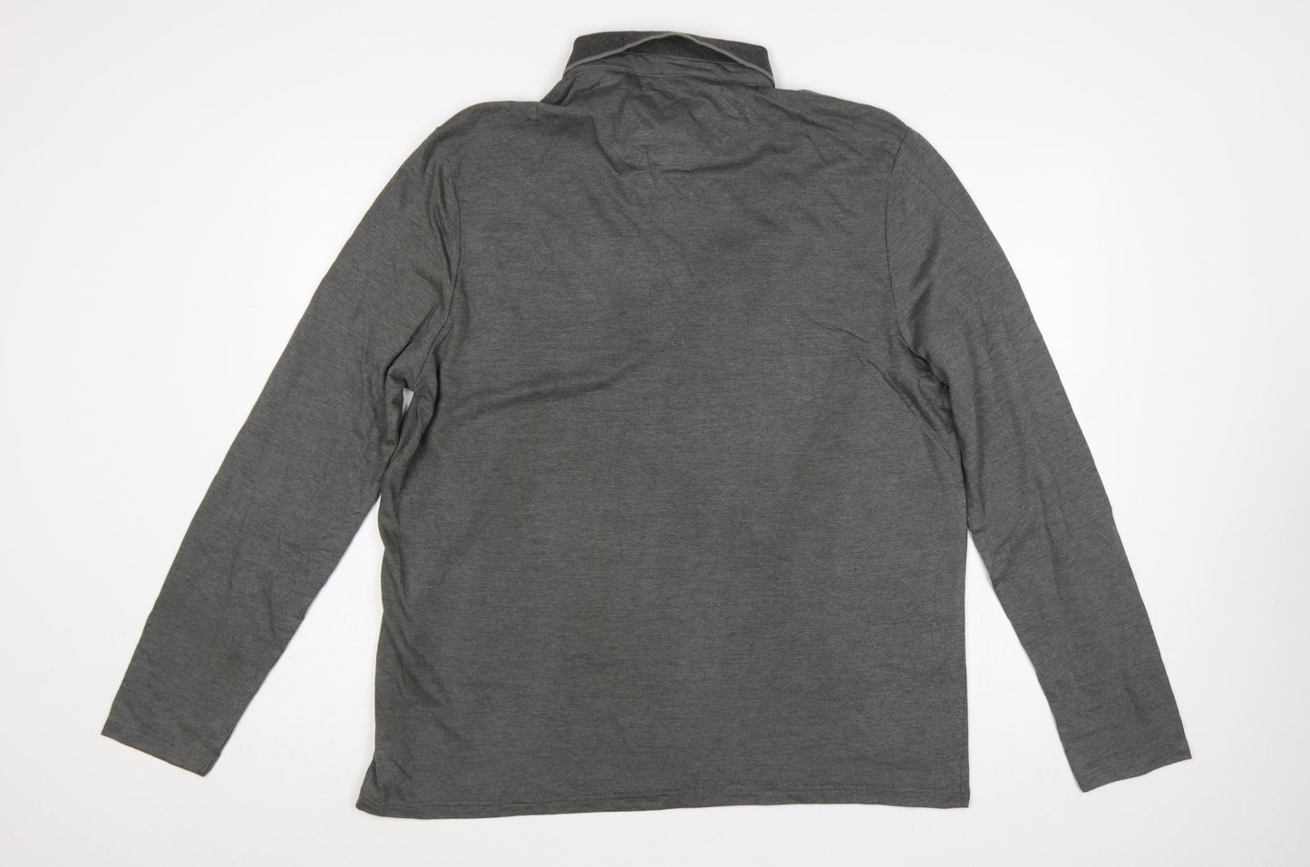Burton Menswear London Men’s Grey XL Long Sleeve Button-Down Polo Shirt