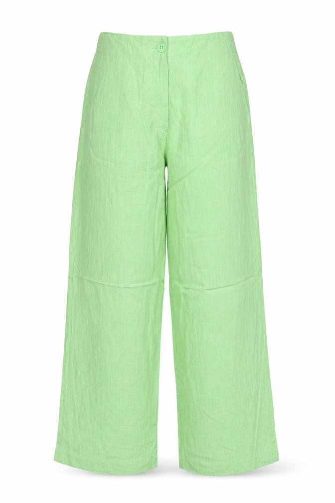 Marks & Spencer Women’s Green UK 10 Regular Linen Wide-Leg Trousers