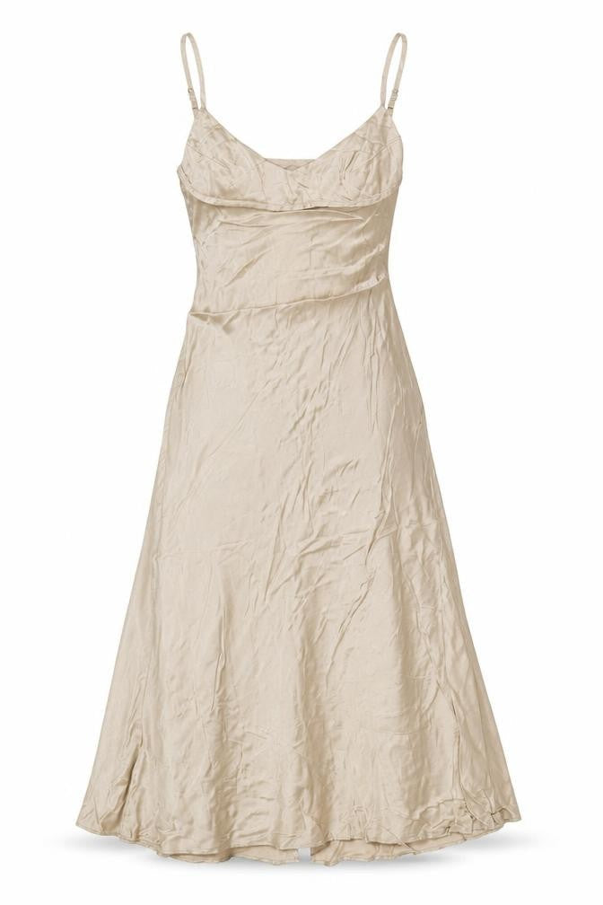 Zara Women Beige UK 8 Long Slip Dress Adjustable Strappy Backless