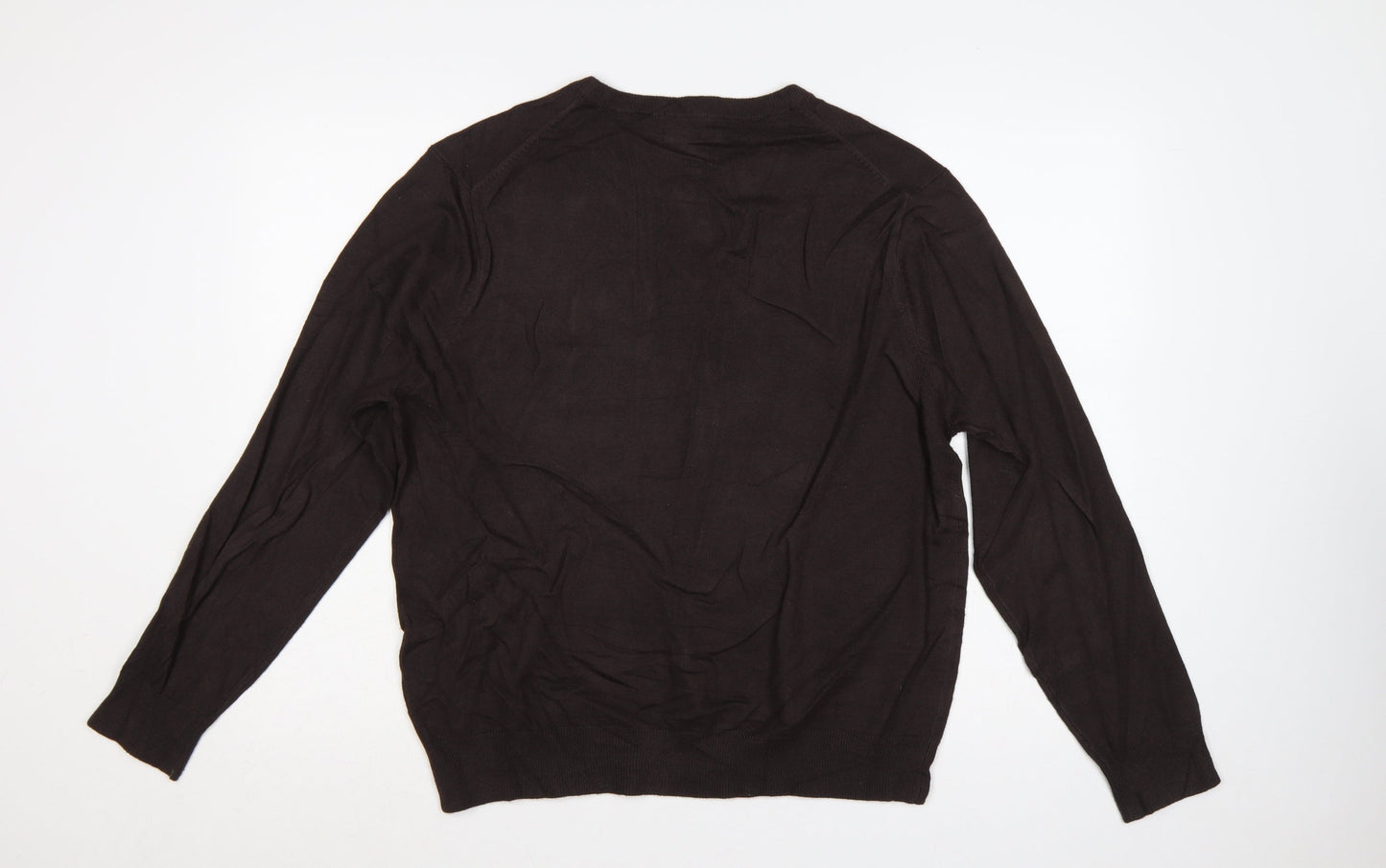 Marks and Spencer Men Brown L Cashmere Silk Crew Neck Pullover Jumper