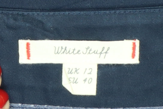 White Stuff Women’s Navy UK 12 Cotton Knee Length Pencil Skirt Lined