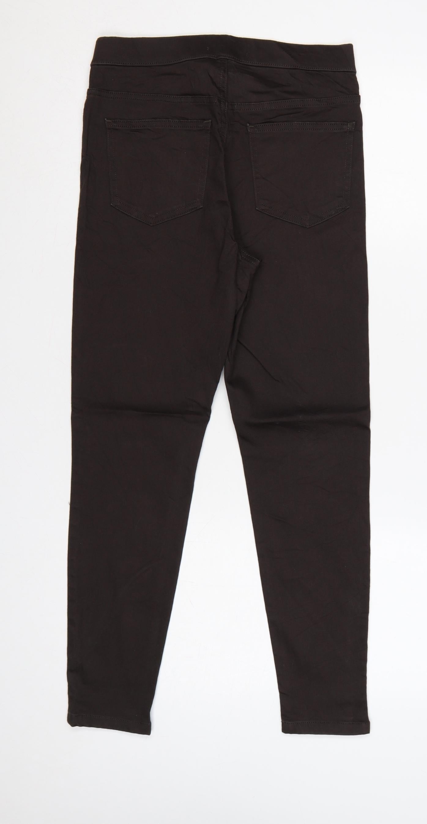 Marks & Spencer Women Brown UK 10 Short Skinny Stretch Jeggings