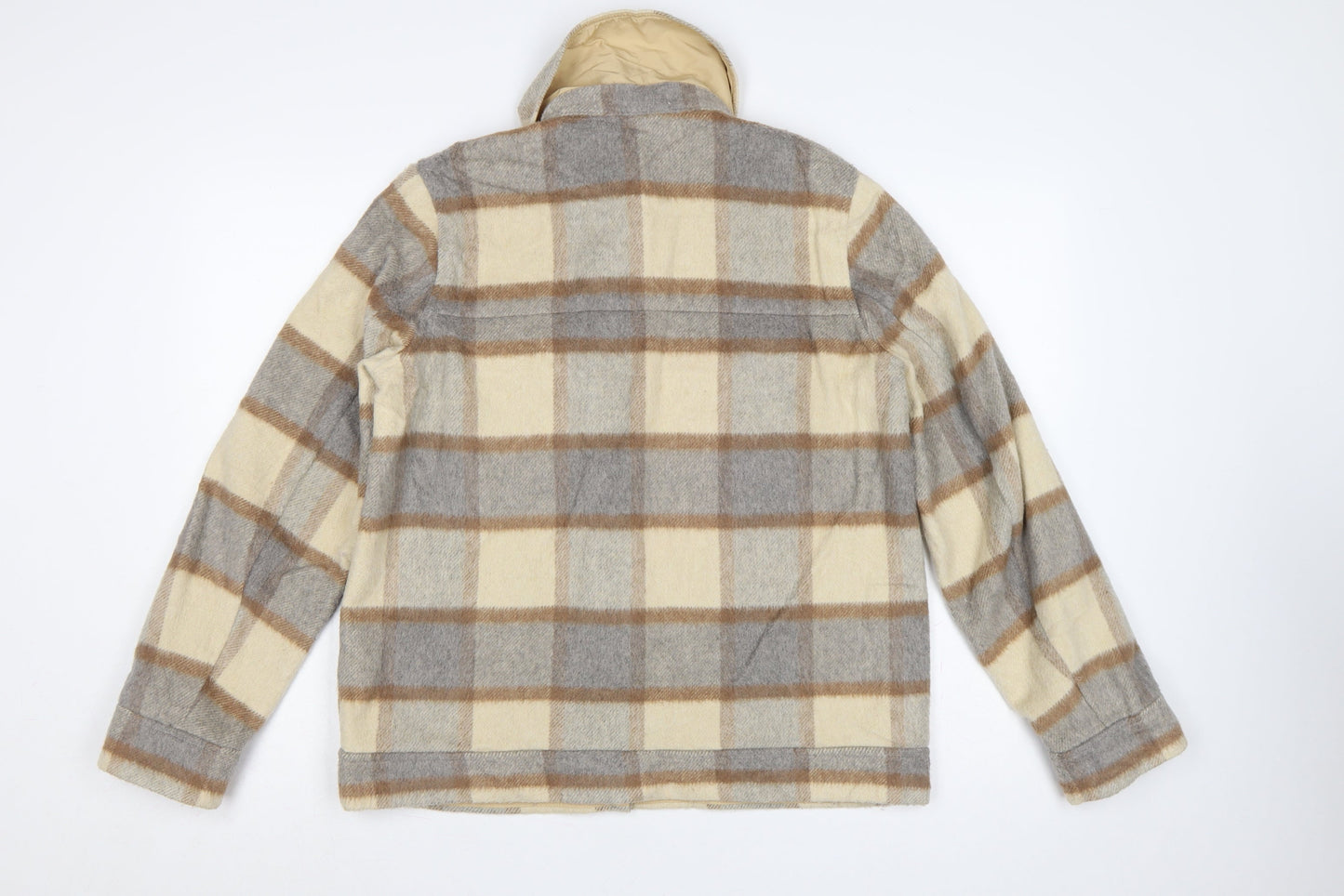 Charcoal & Chalk Women's Grey Check Basic Jacket UK 12 Button Pockets