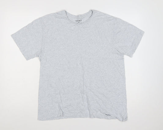 Carhartt Men Grey M Standard Crew Neck Logo T-Shirt