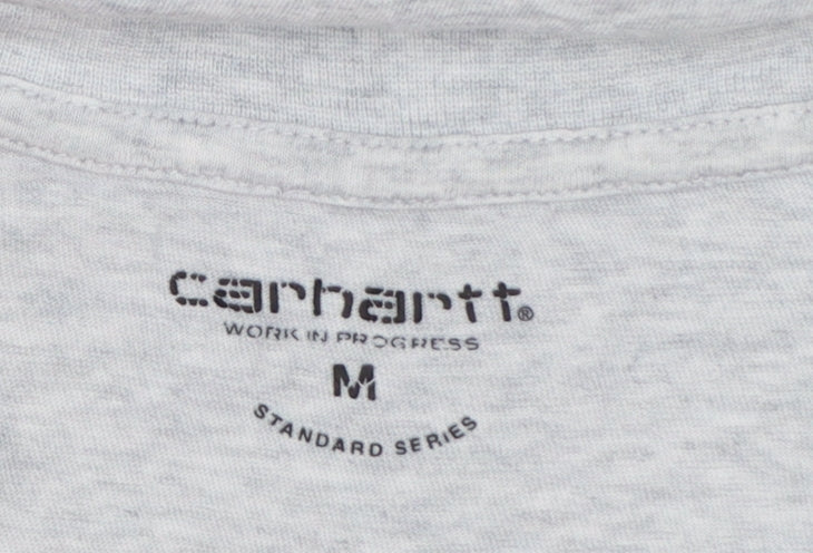 Carhartt Men Grey M Standard Crew Neck Logo T-Shirt