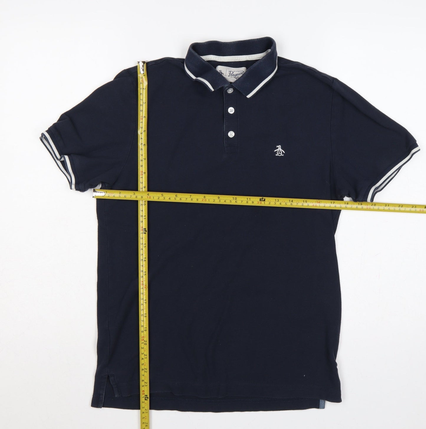 Original Penguin Men’s Blue S Cotton Logo Short Sleeve Polo Shirt