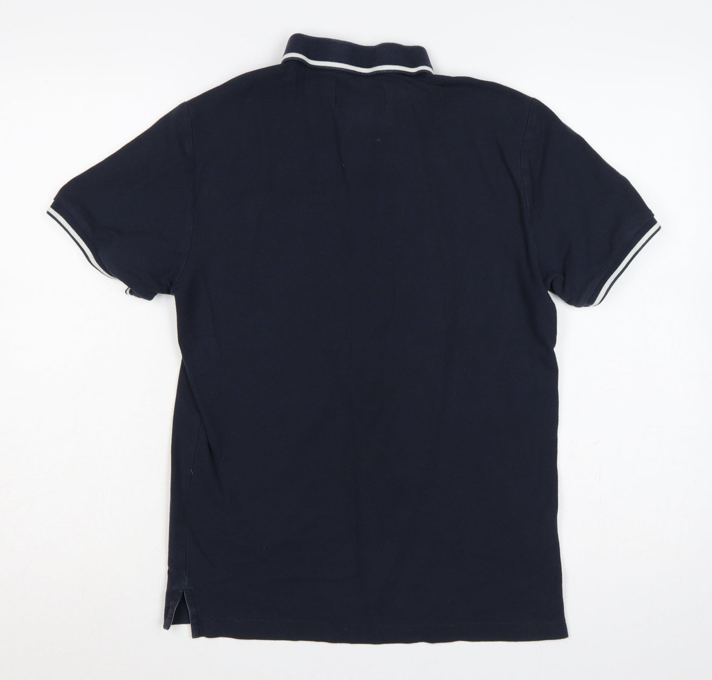 Original Penguin Men’s Blue S Cotton Logo Short Sleeve Polo Shirt
