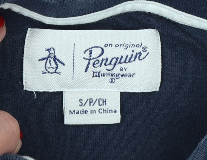Original Penguin Men’s Blue S Cotton Logo Short Sleeve Polo Shirt