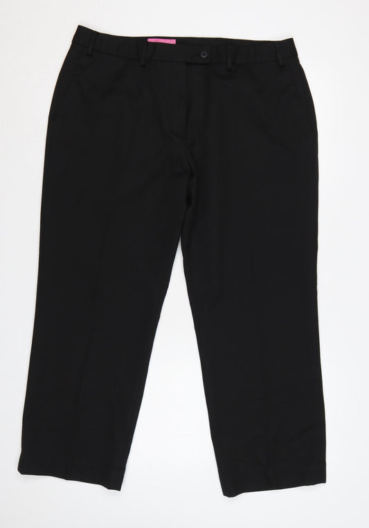 Brook Taverner Women's Black UK 18 Slim Straight Dress Trousers