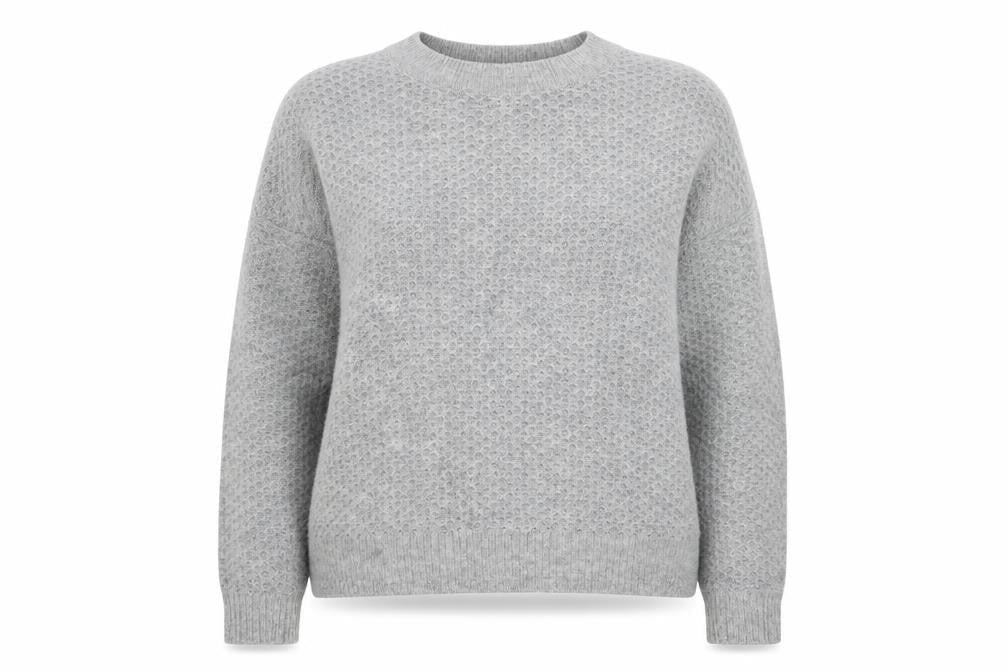 Front view of Kin by John Lewis Women’s Grey Alpaca Wool Knit Jumper, size UK 8
