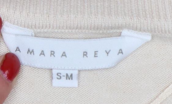 Amara Reya Women’s Beige Star Knit Tunic Jumper S-M