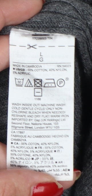 Gap Women’s Grey L Open Knit Longline Cardigan