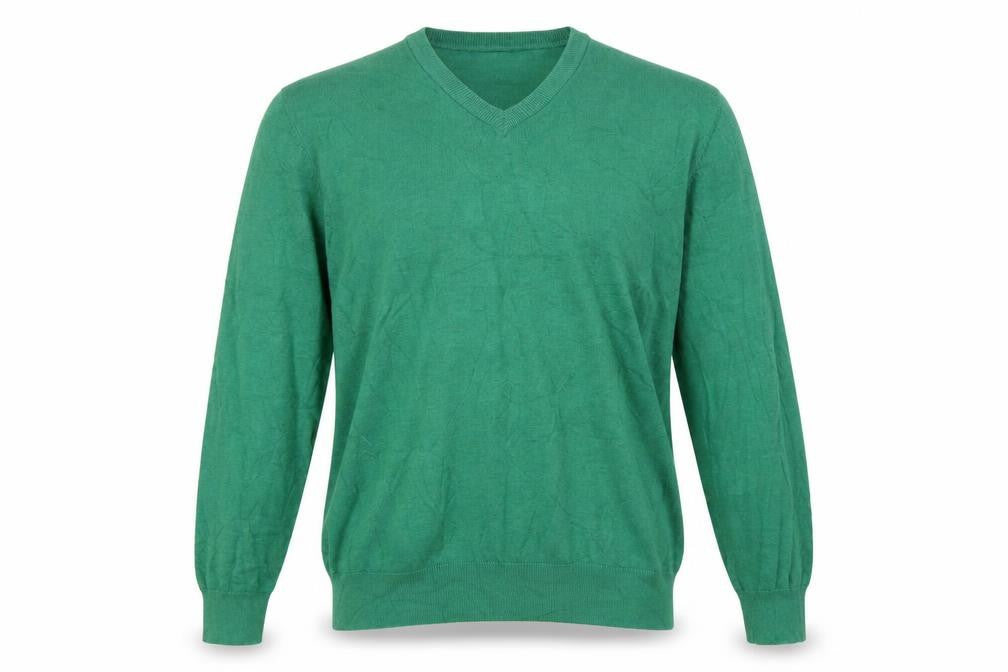 Marks & Spencer Men Green XL Pure Cotton V-Neck Pullover Jumper