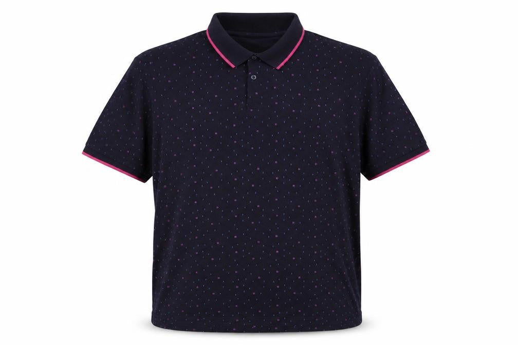 Dunnes Men’s Black Geometric Print Polo Shirt XXL Regular Fit